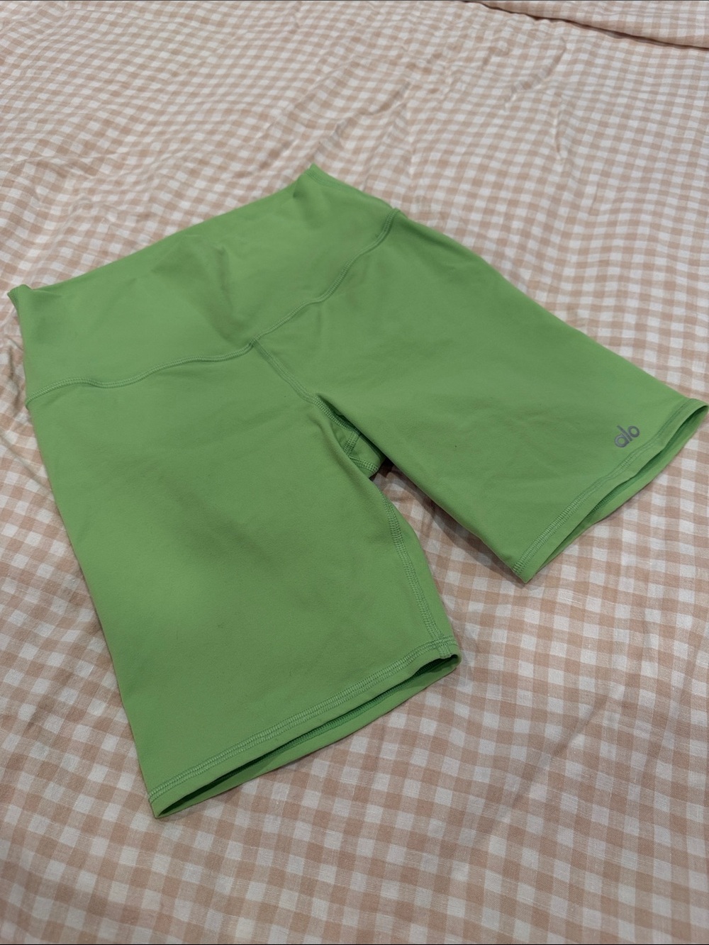 ALO Yoga Lime Green High-Rise Bike Shorts